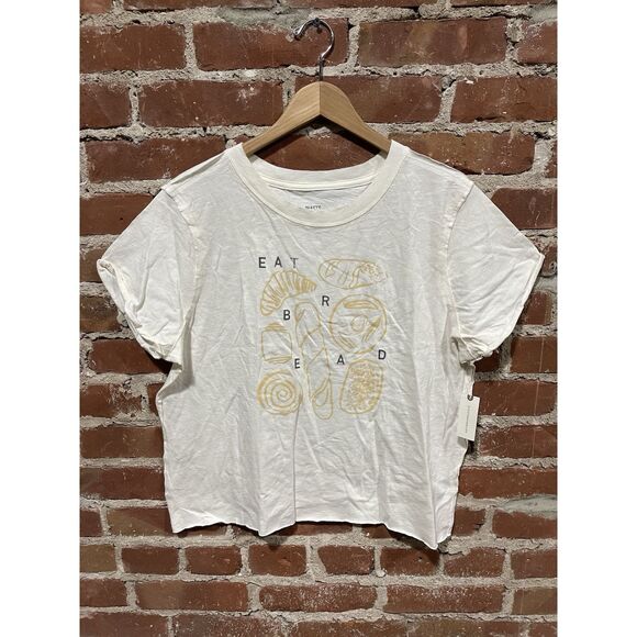 Maeve Anthropologie T-Shirt Womens Large Eat Bread NWT - Picture 1 of 4